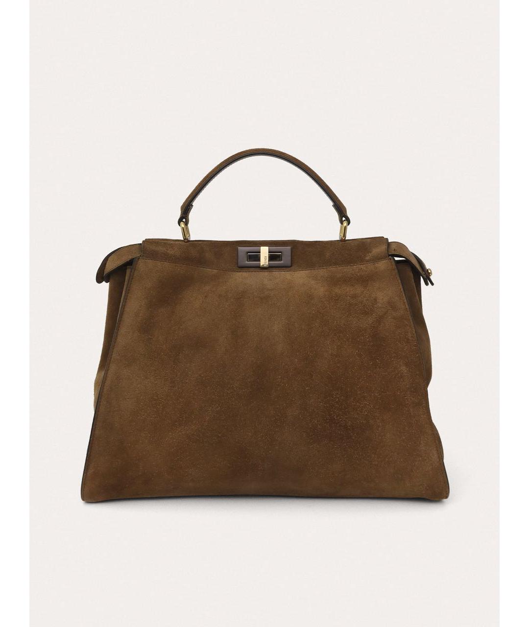 FENDI Коричневая замшевая сумка через плечо, фото 3