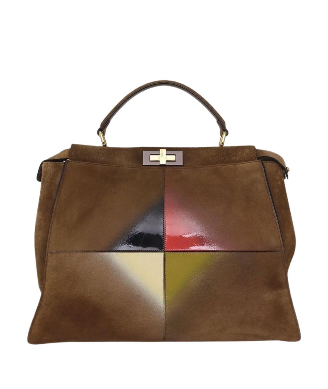 FENDI Коричневая замшевая сумка через плечо, фото 1