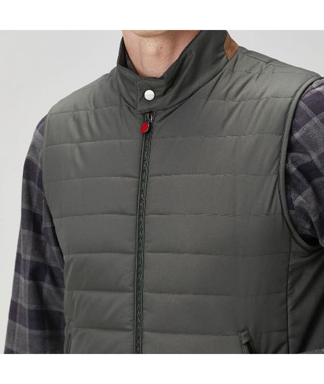 KITON Зеленый полиэстеровый жилет, фото 4