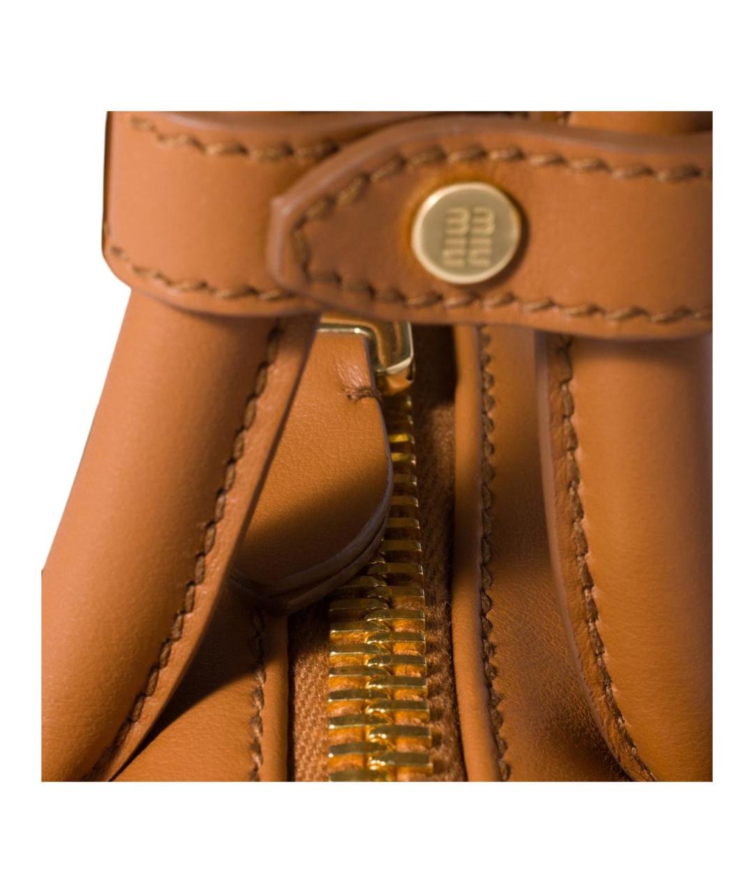 MIU MIU Коричневая кожаная сумка через плечо, фото 5