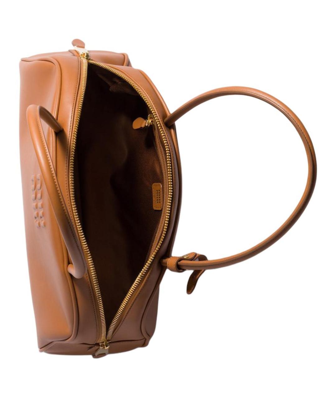 MIU MIU Коричневая кожаная сумка через плечо, фото 4