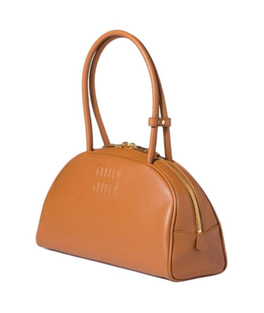 MIU MIU Коричневая кожаная сумка через плечо, фото 2