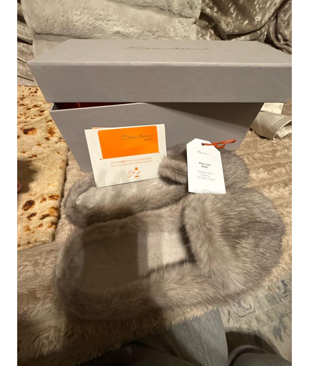 SANTONI Бежевые сабо, фото 8