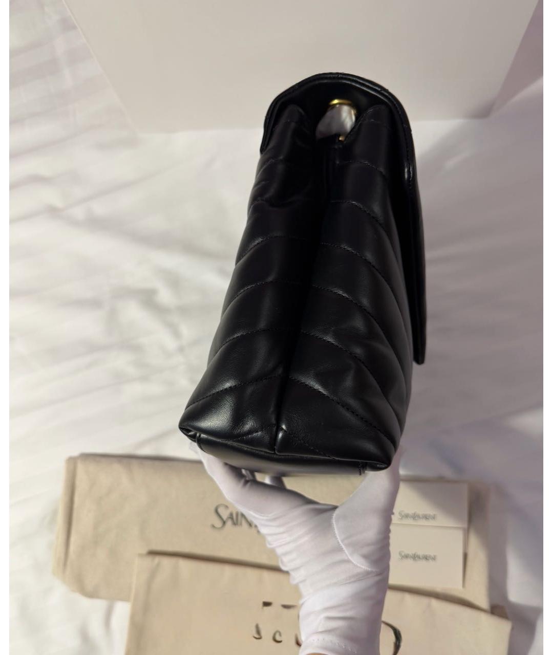 SAINT LAURENT Черная кожаная сумка через плечо, фото 7