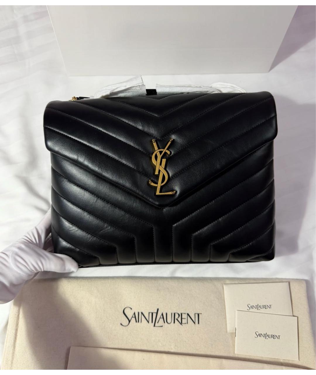 SAINT LAURENT Черная кожаная сумка через плечо, фото 4