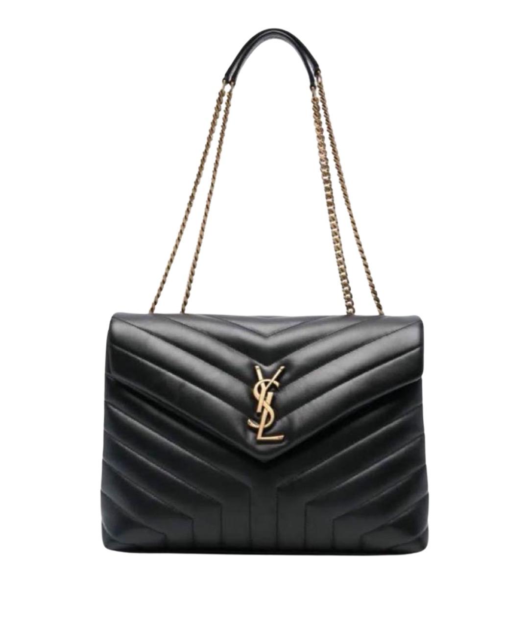 SAINT LAURENT Черная кожаная сумка через плечо, фото 1