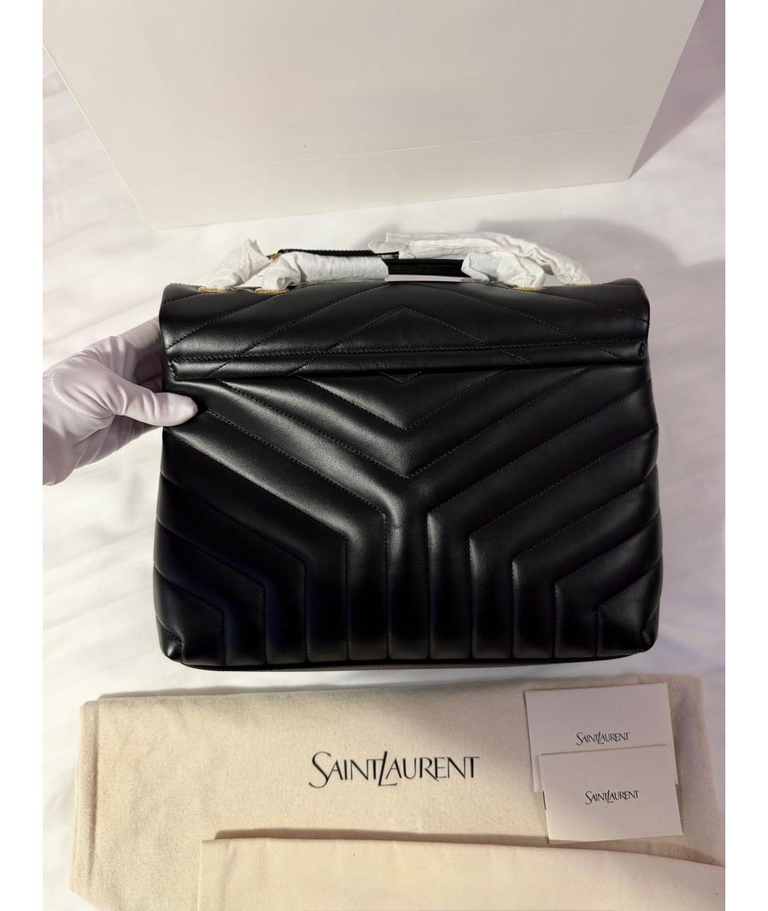 SAINT LAURENT Черная кожаная сумка через плечо, фото 5