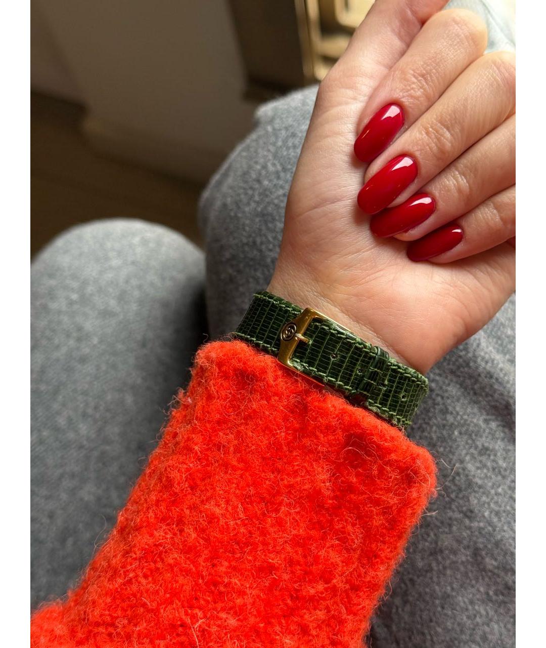 GUCCI Зеленые позолоченные часы, фото 8