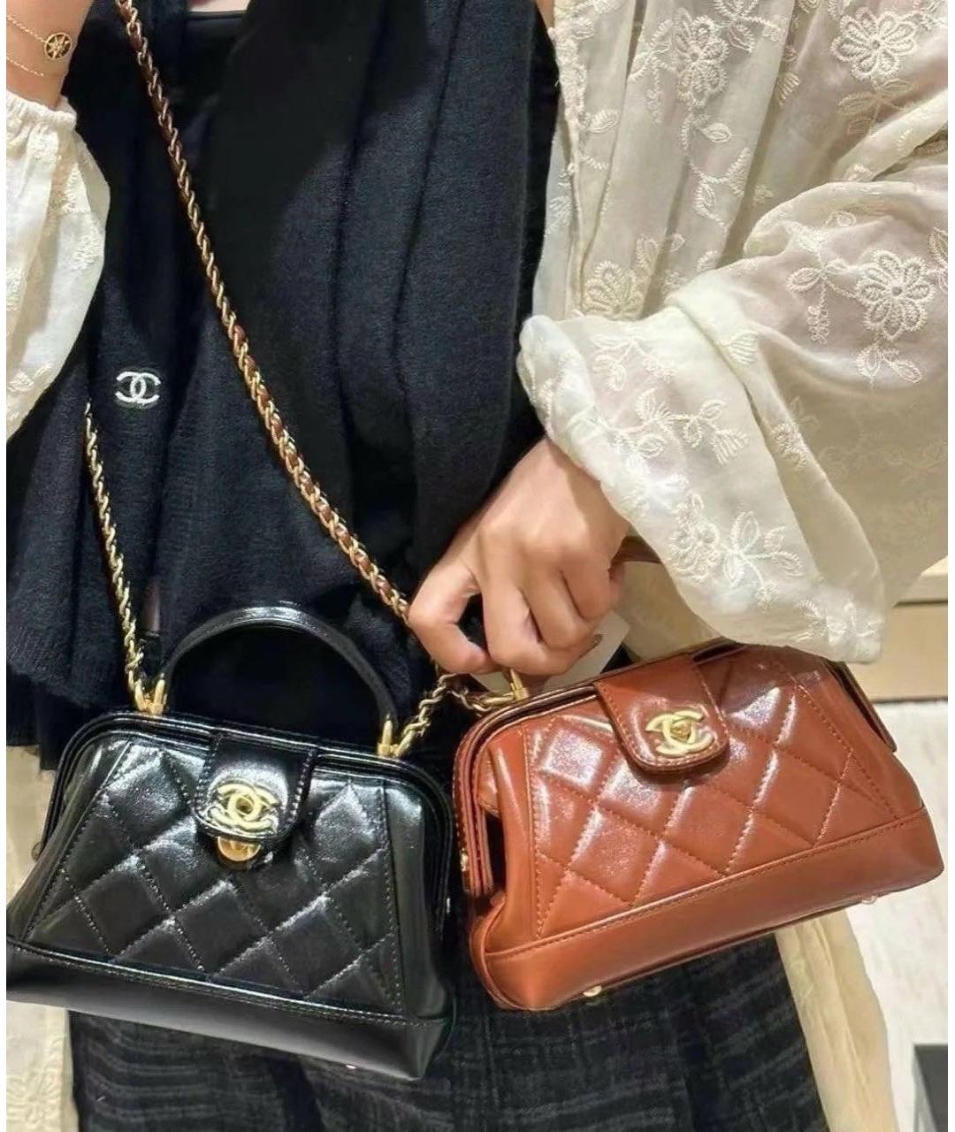 CHANEL Черная кожаная сумка через плечо, фото 6