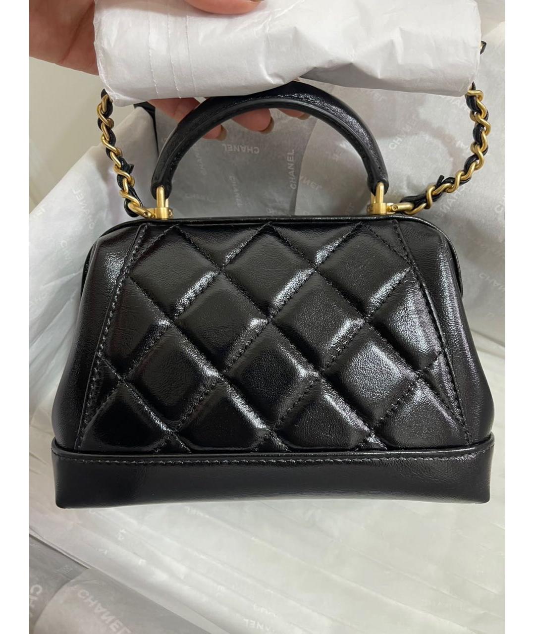 CHANEL Черная кожаная сумка через плечо, фото 4