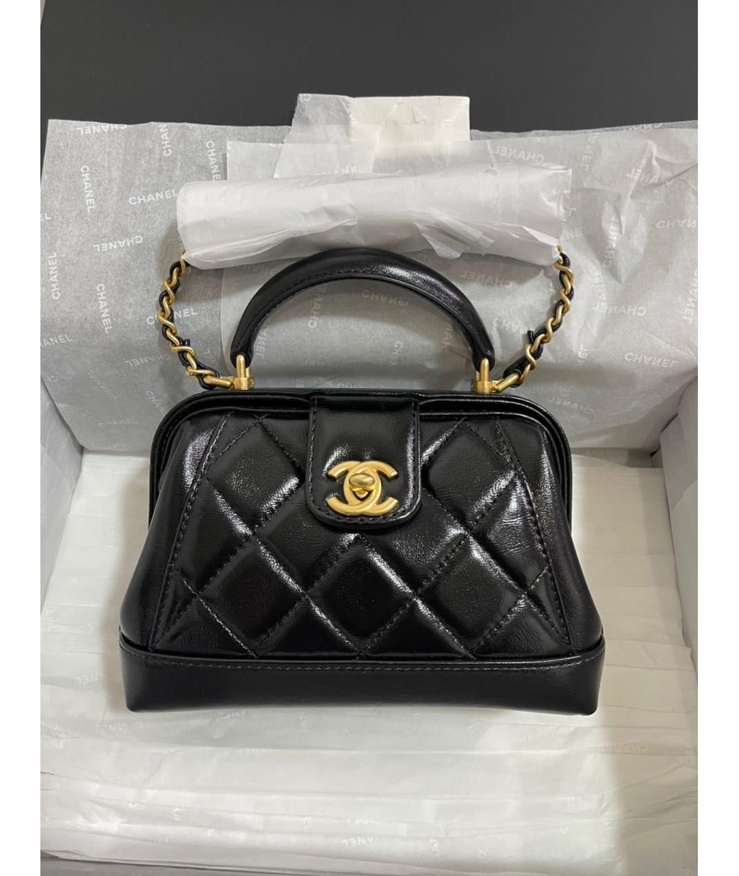 CHANEL Черная кожаная сумка через плечо, фото 3