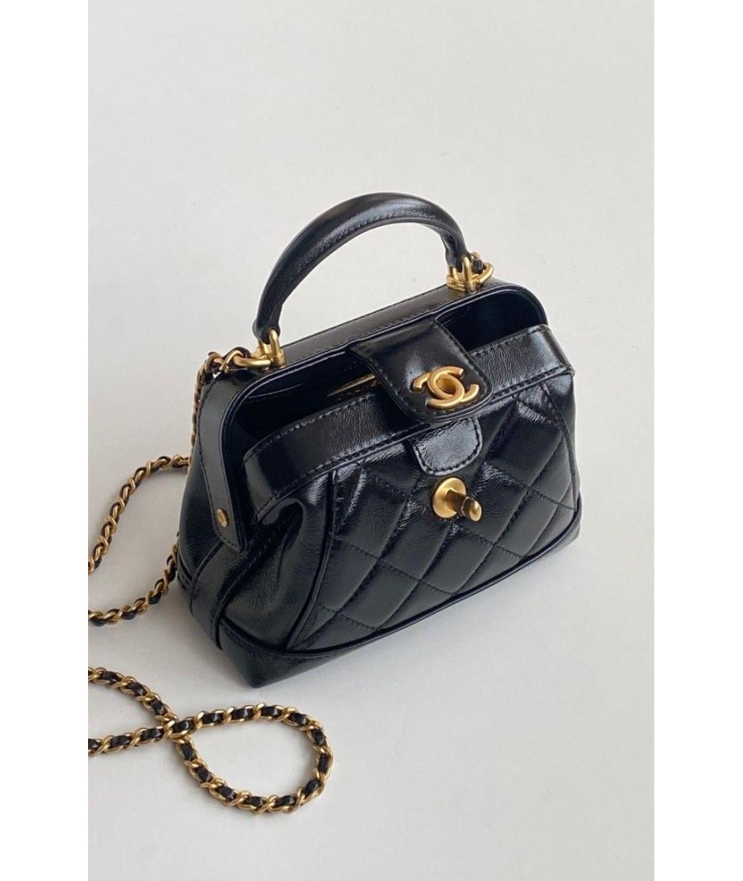 CHANEL Черная кожаная сумка через плечо, фото 2