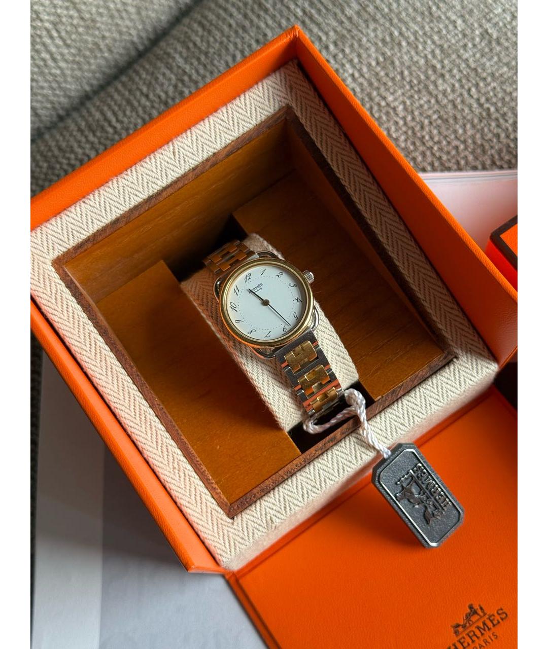HERMES Серебряные стальные часы, фото 4