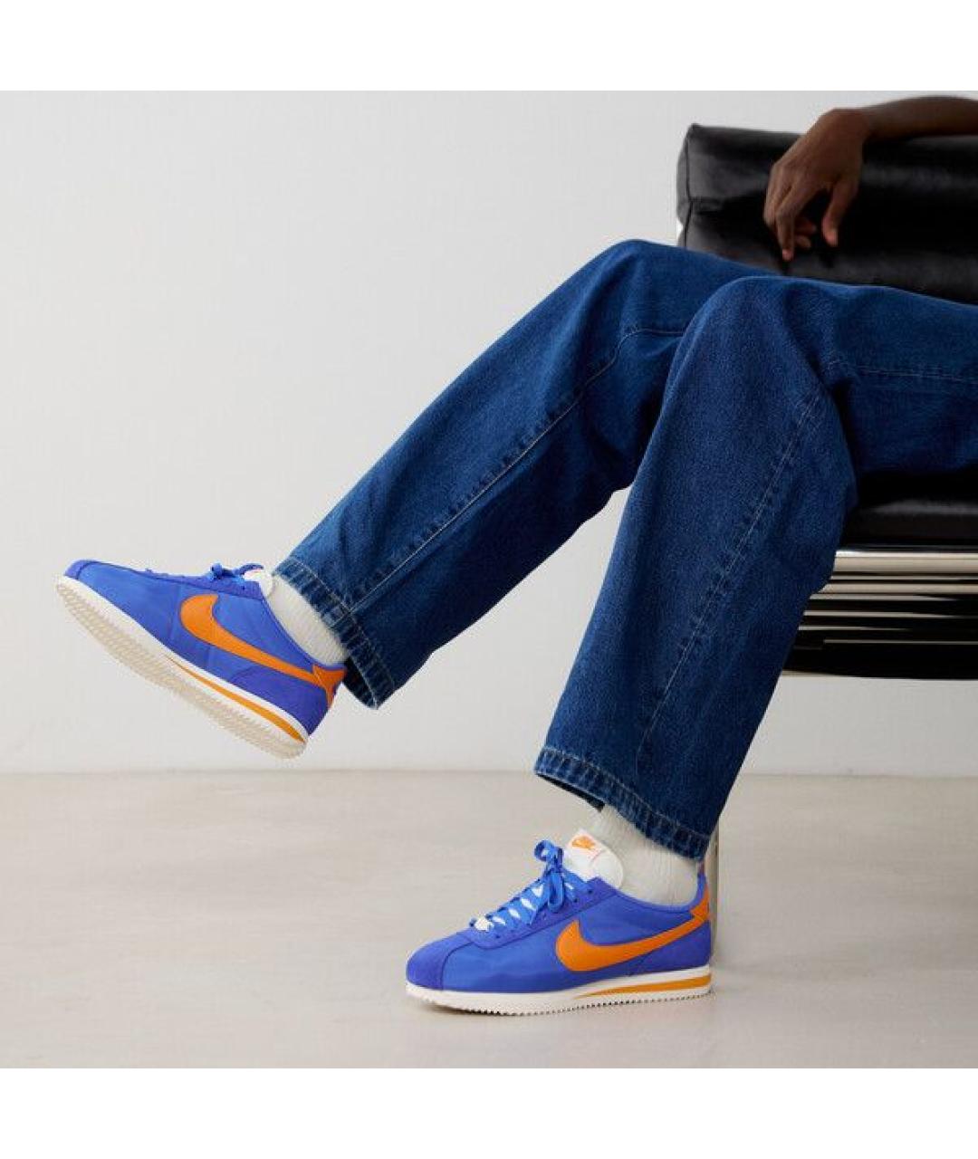 NIKE Синие текстильные низкие кроссовки / кеды, фото 5