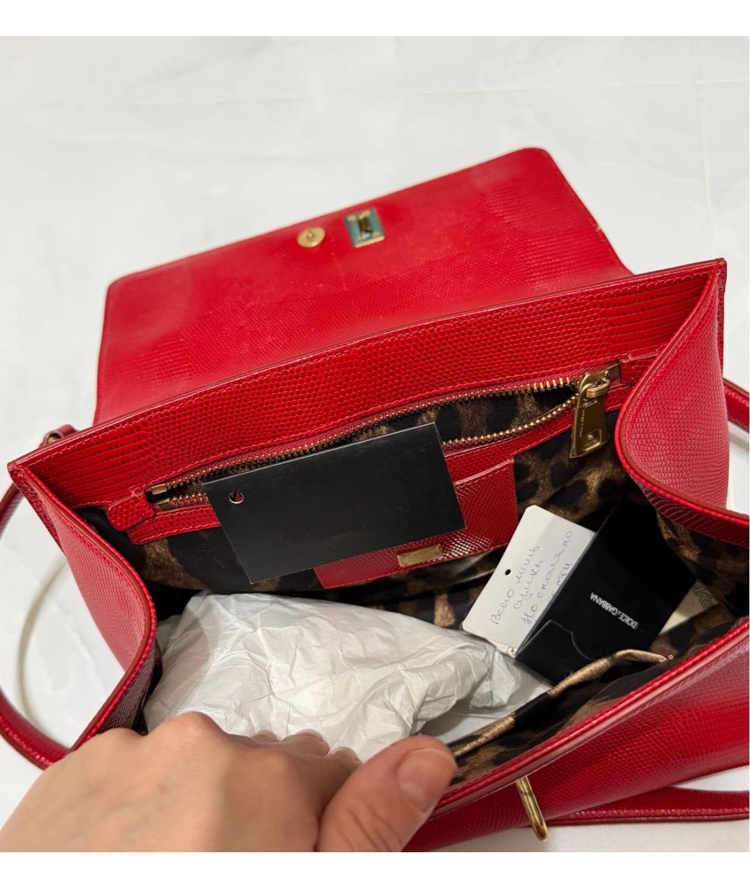DOLCE&GABBANA Красная кожаная сумка через плечо, фото 5