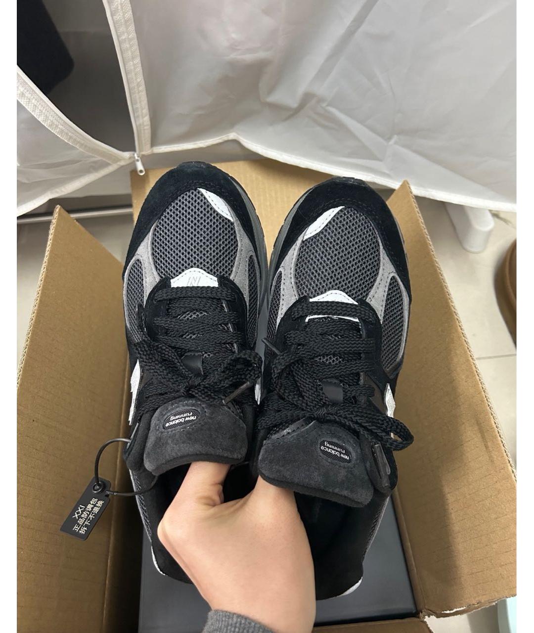 NEW BALANCE Черные текстильные низкие кроссовки / кеды, фото 3