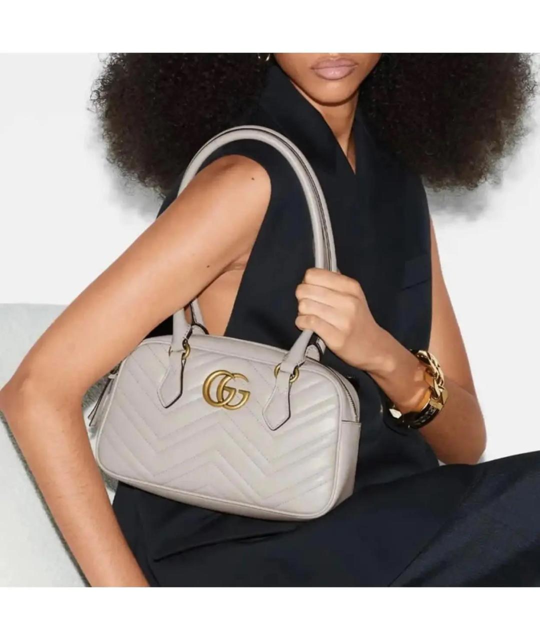 GUCCI Бежевая кожаная сумка через плечо, фото 8