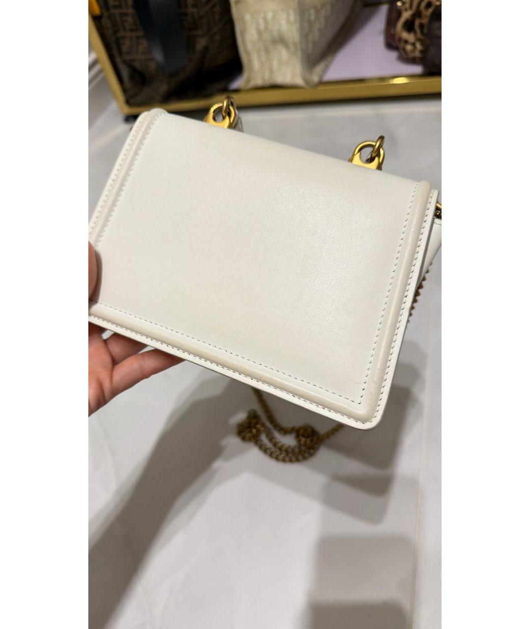 DOLCE&GABBANA Белая кожаная сумка с короткими ручками, фото 7