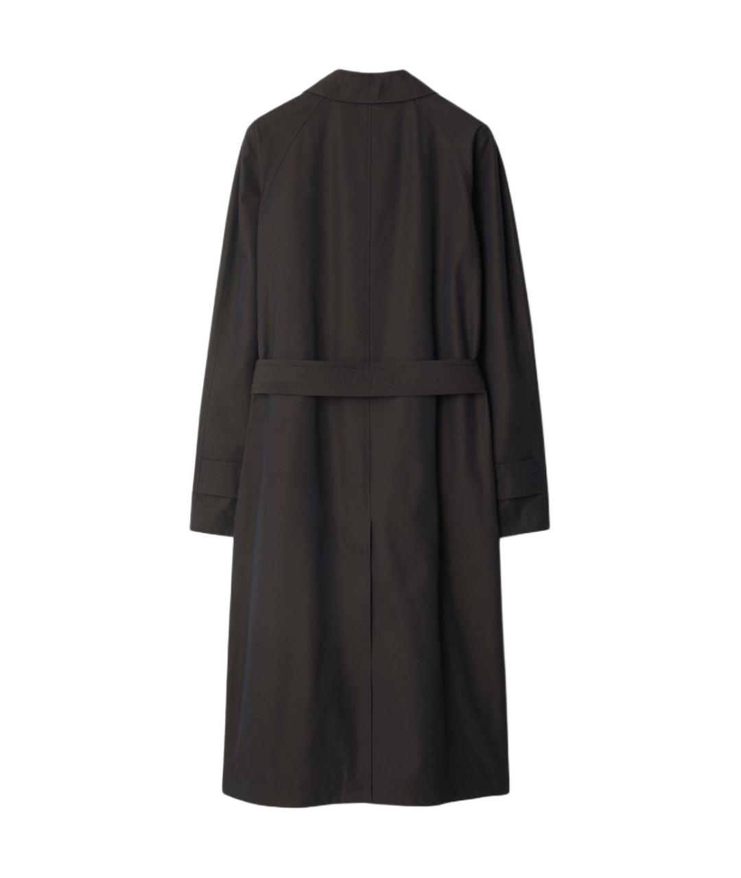 BURBERRY Черный хлопковый тренч / плащ, фото 3