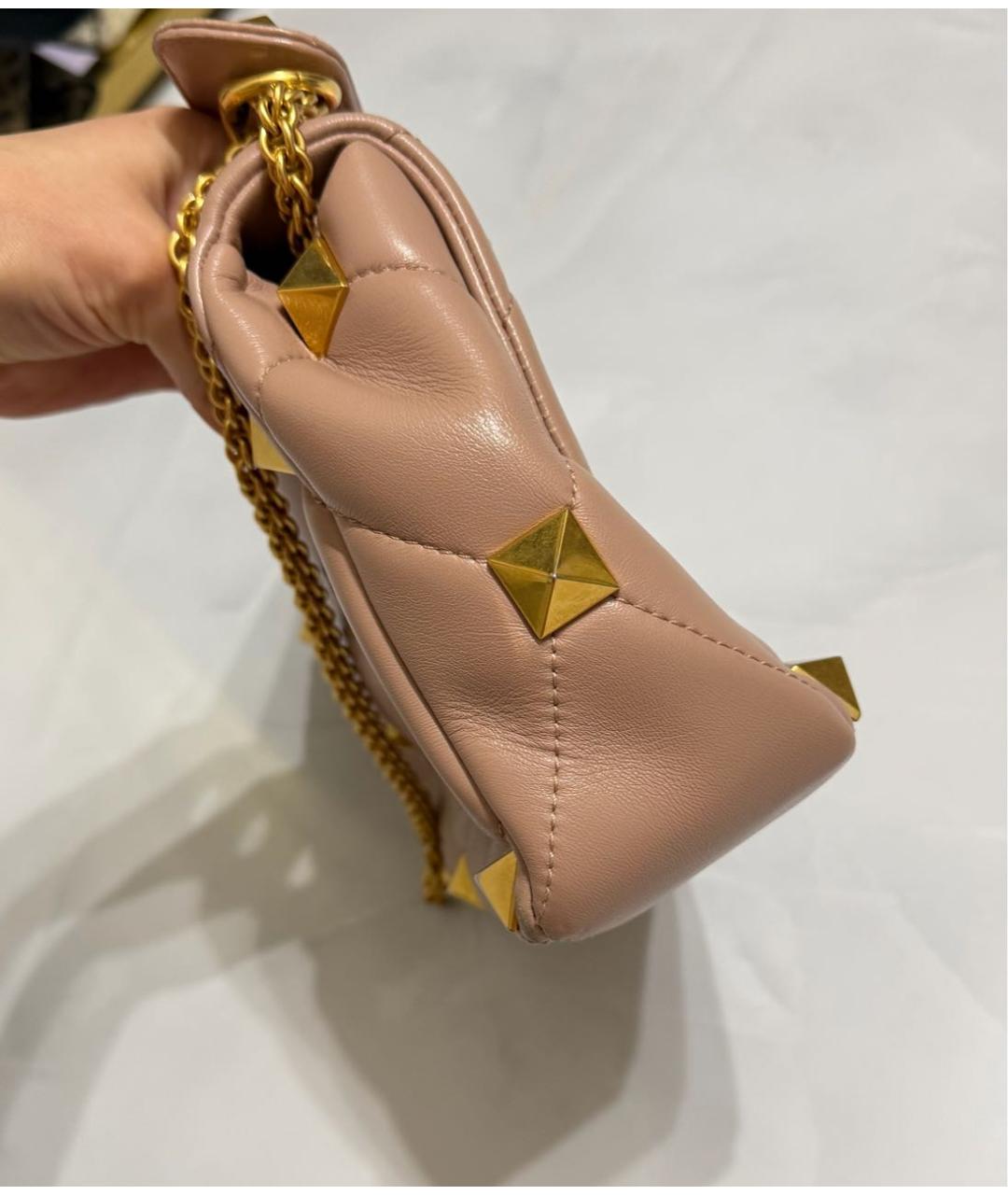 VALENTINO Коралловая кожаная сумка с короткими ручками, фото 3