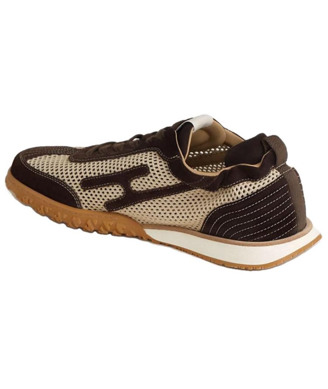 HERMES Коричневые замшевые низкие кроссовки / кеды, фото 4