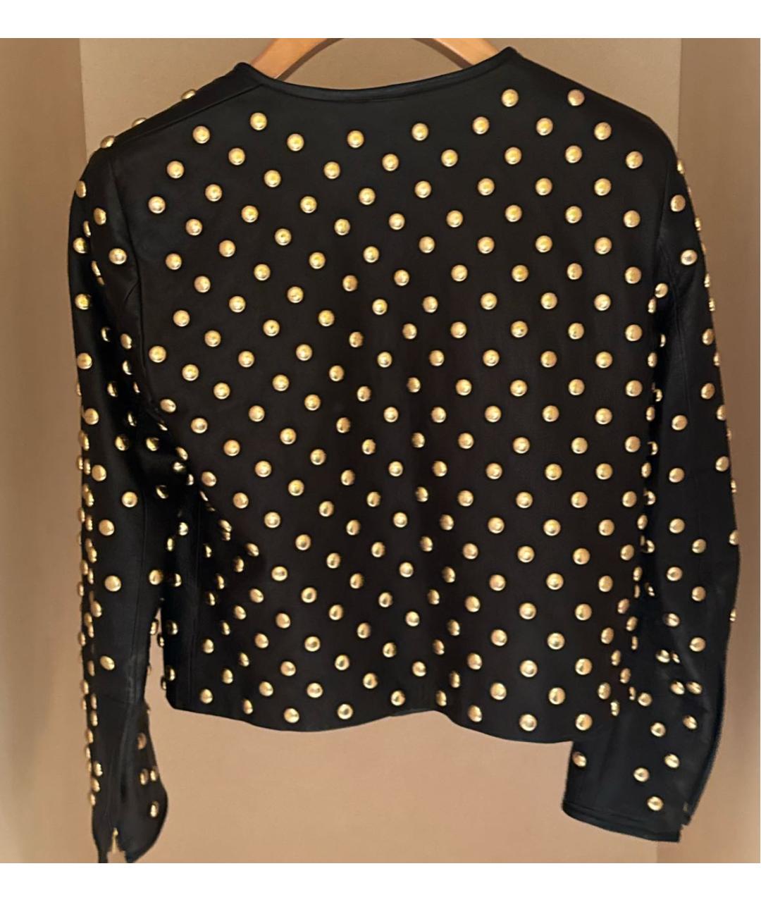 DIANE VON FURSTENBERG Черная кожаная куртка, фото 2