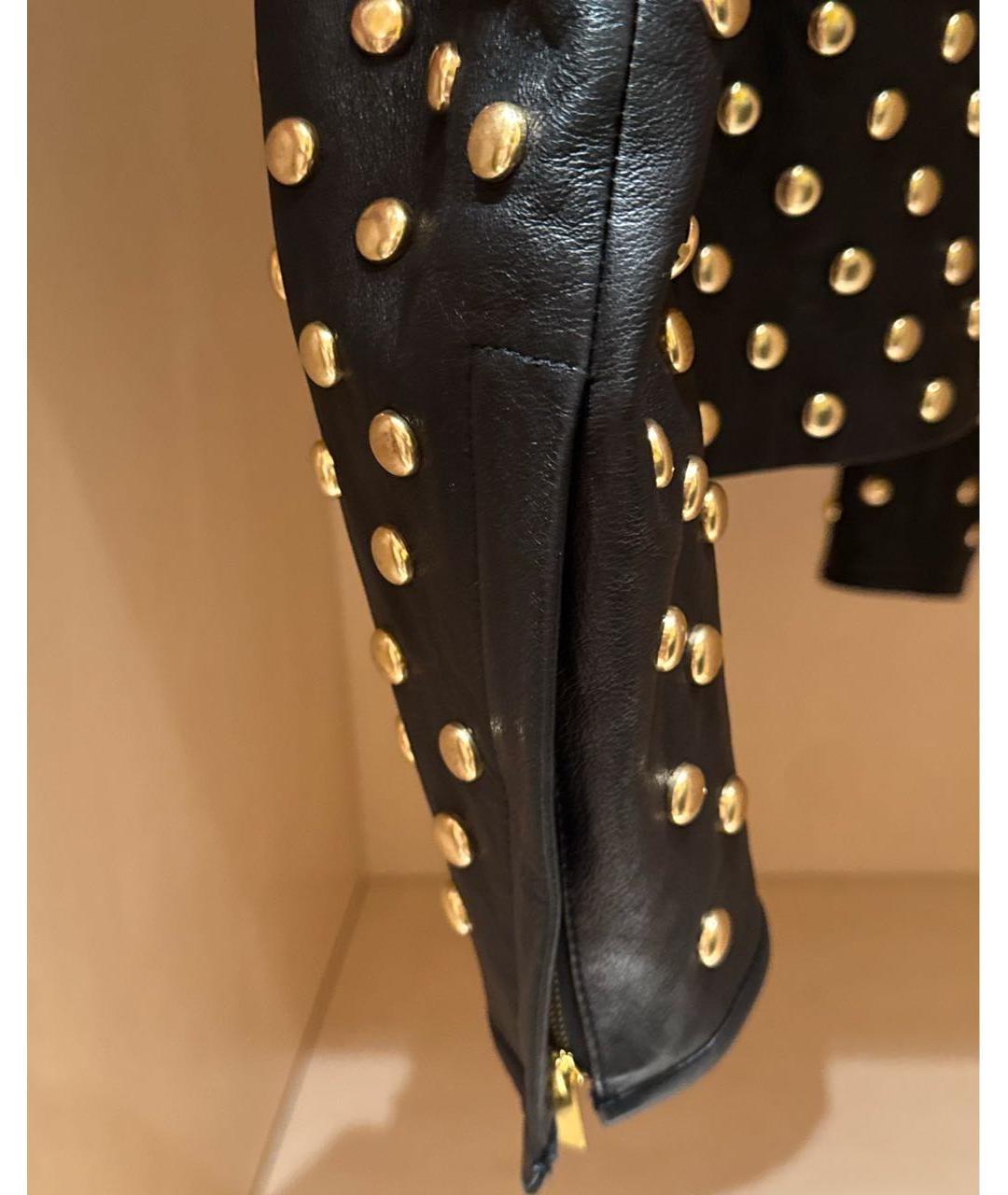 DIANE VON FURSTENBERG Черная кожаная куртка, фото 4