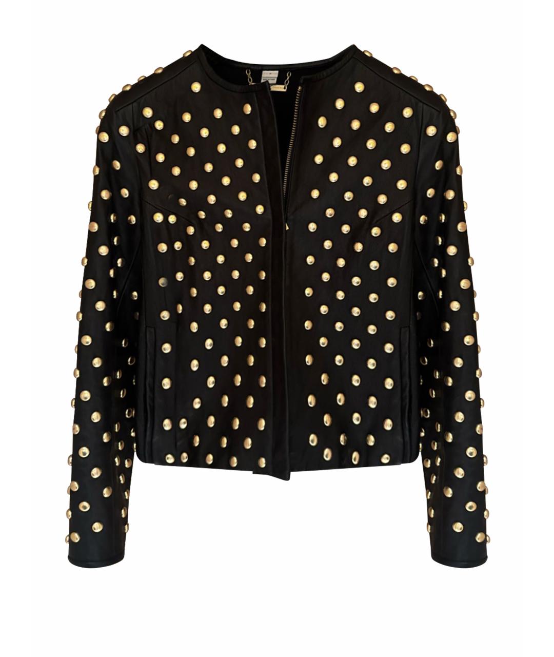 DIANE VON FURSTENBERG Черная кожаная куртка, фото 1