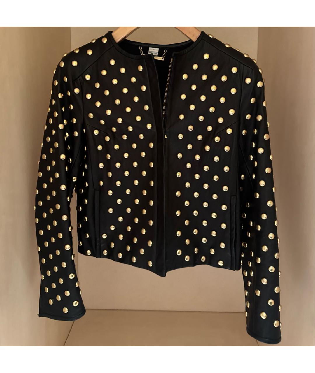 DIANE VON FURSTENBERG Черная кожаная куртка, фото 5