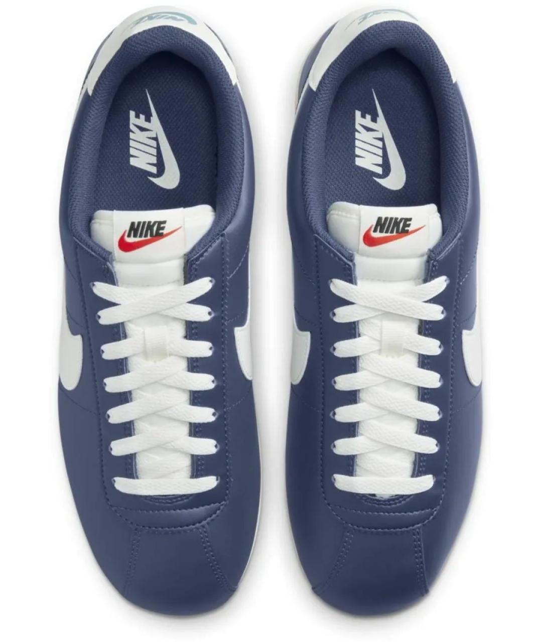 NIKE Синие кожаные низкие кроссовки / кеды, фото 3