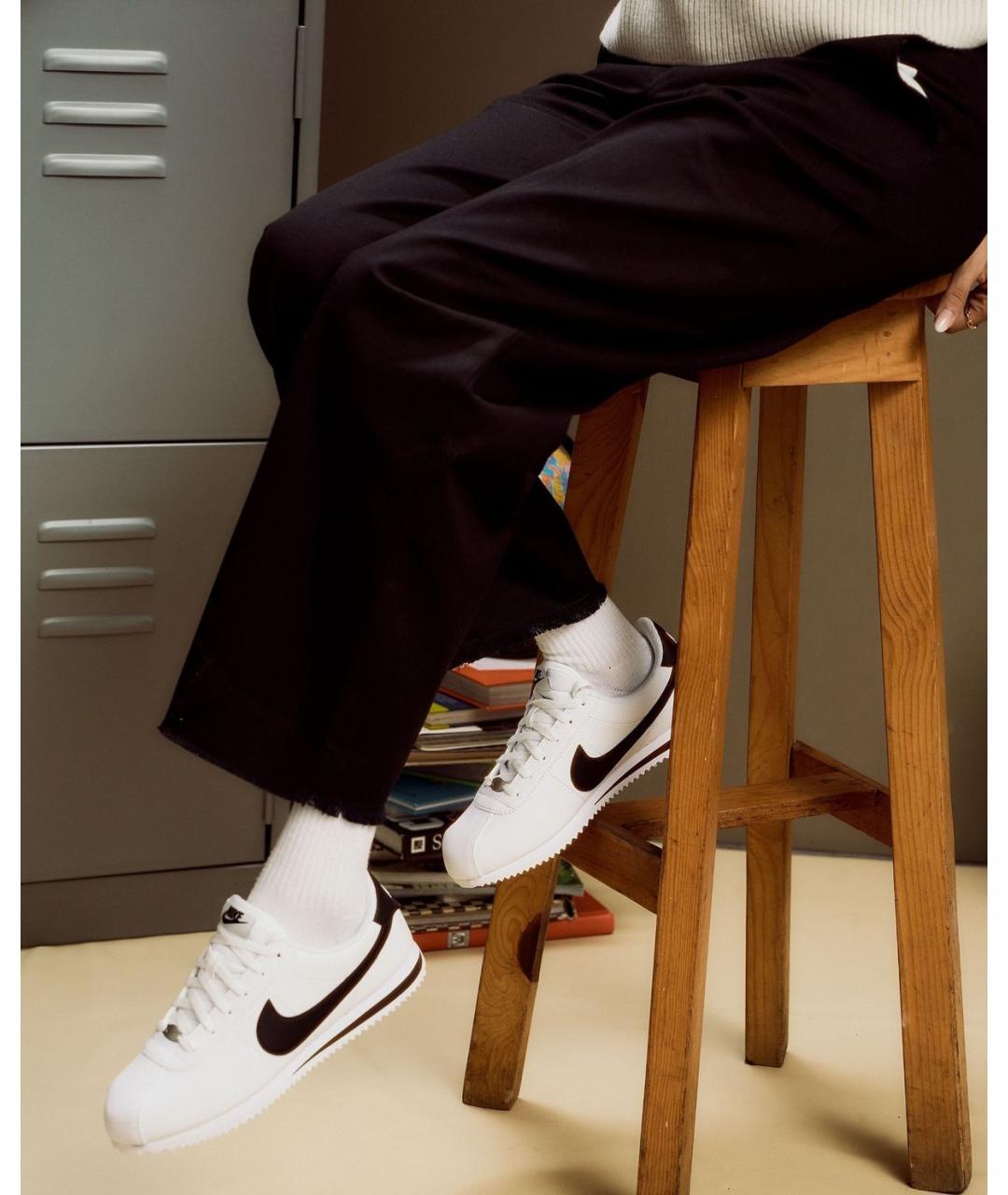 NIKE Белые кожаные кроссовки, фото 5