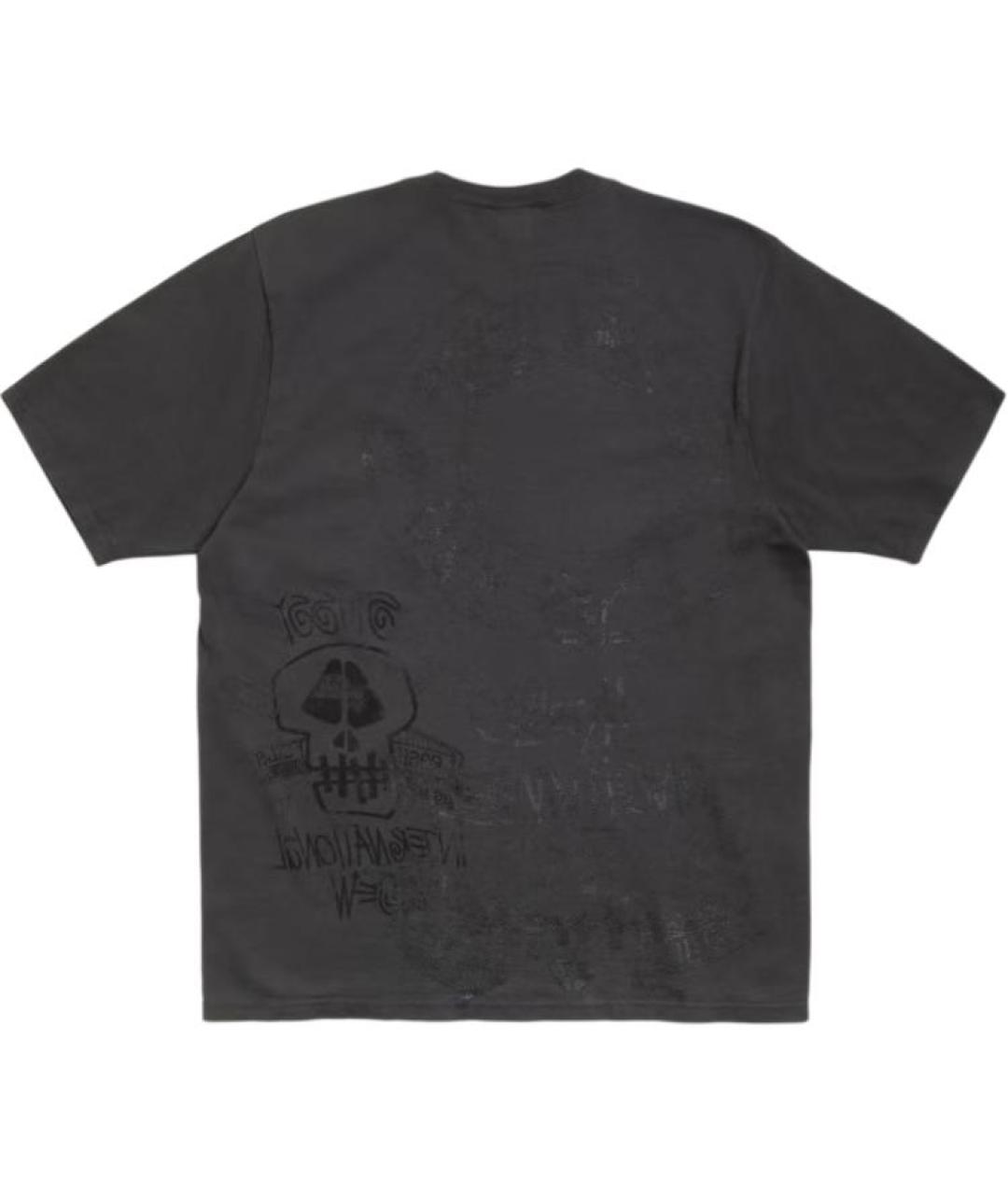 STUSSY Черная хлопковая футболка, фото 2