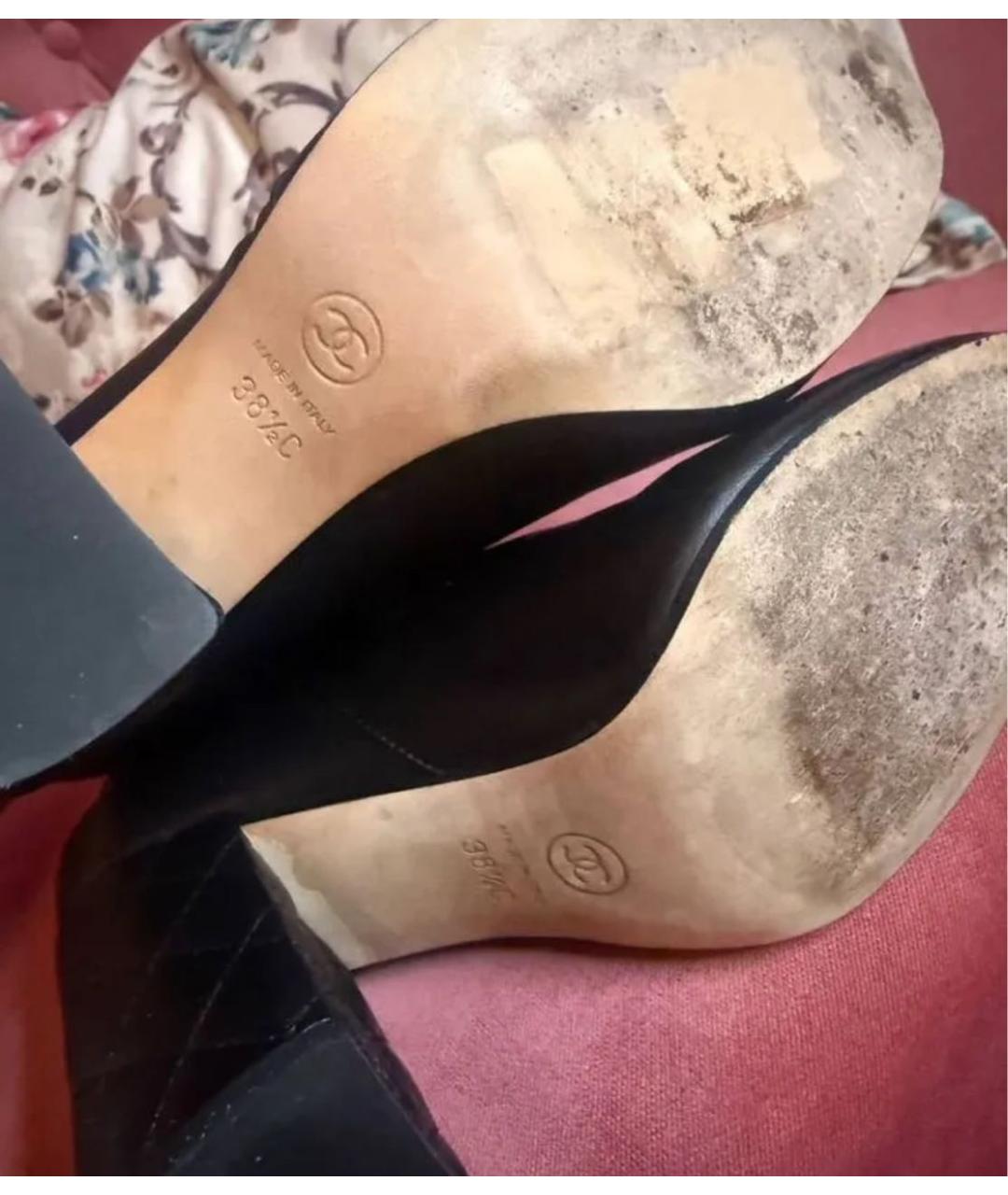 CHANEL Черные кожаные полусапоги, фото 6