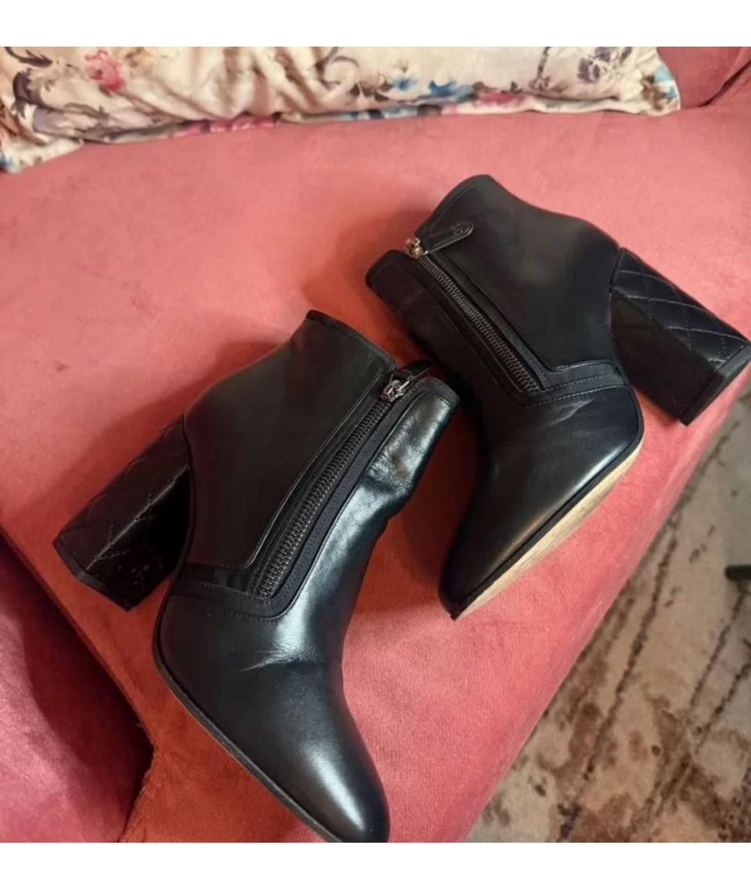 CHANEL Черные кожаные полусапоги, фото 5