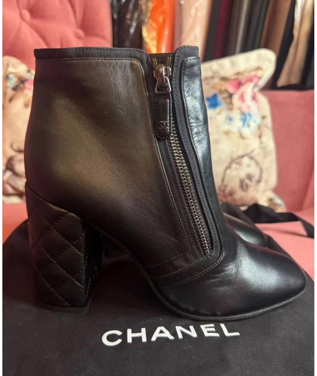 CHANEL Черные кожаные полусапоги, фото 2