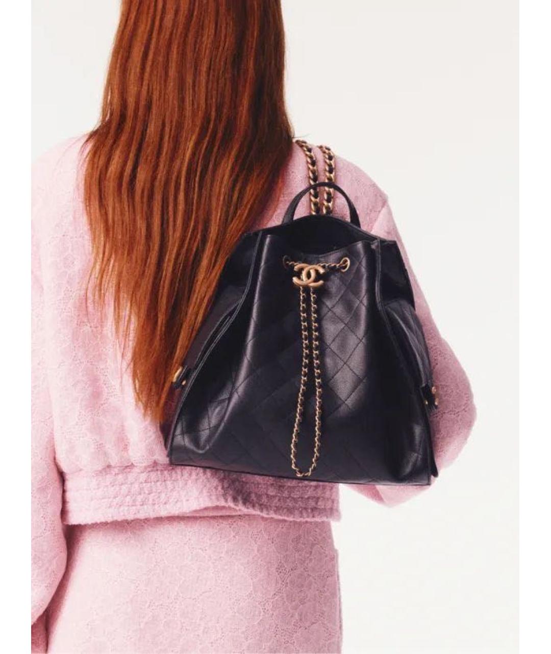 CHANEL Черный кожаный рюкзак, фото 8