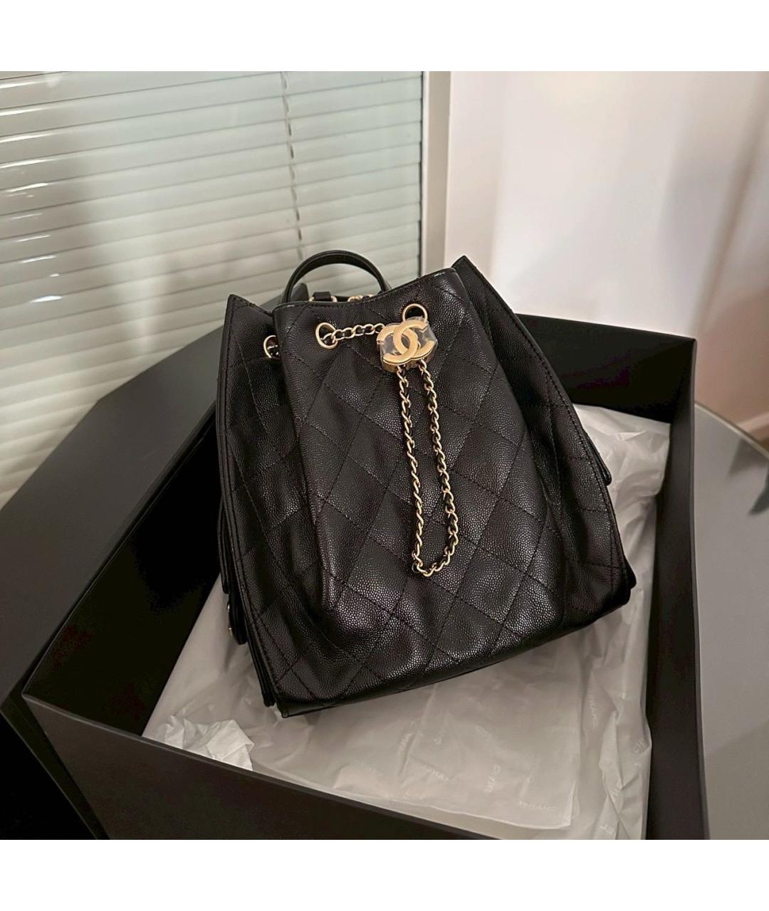 CHANEL Черный кожаный рюкзак, фото 4