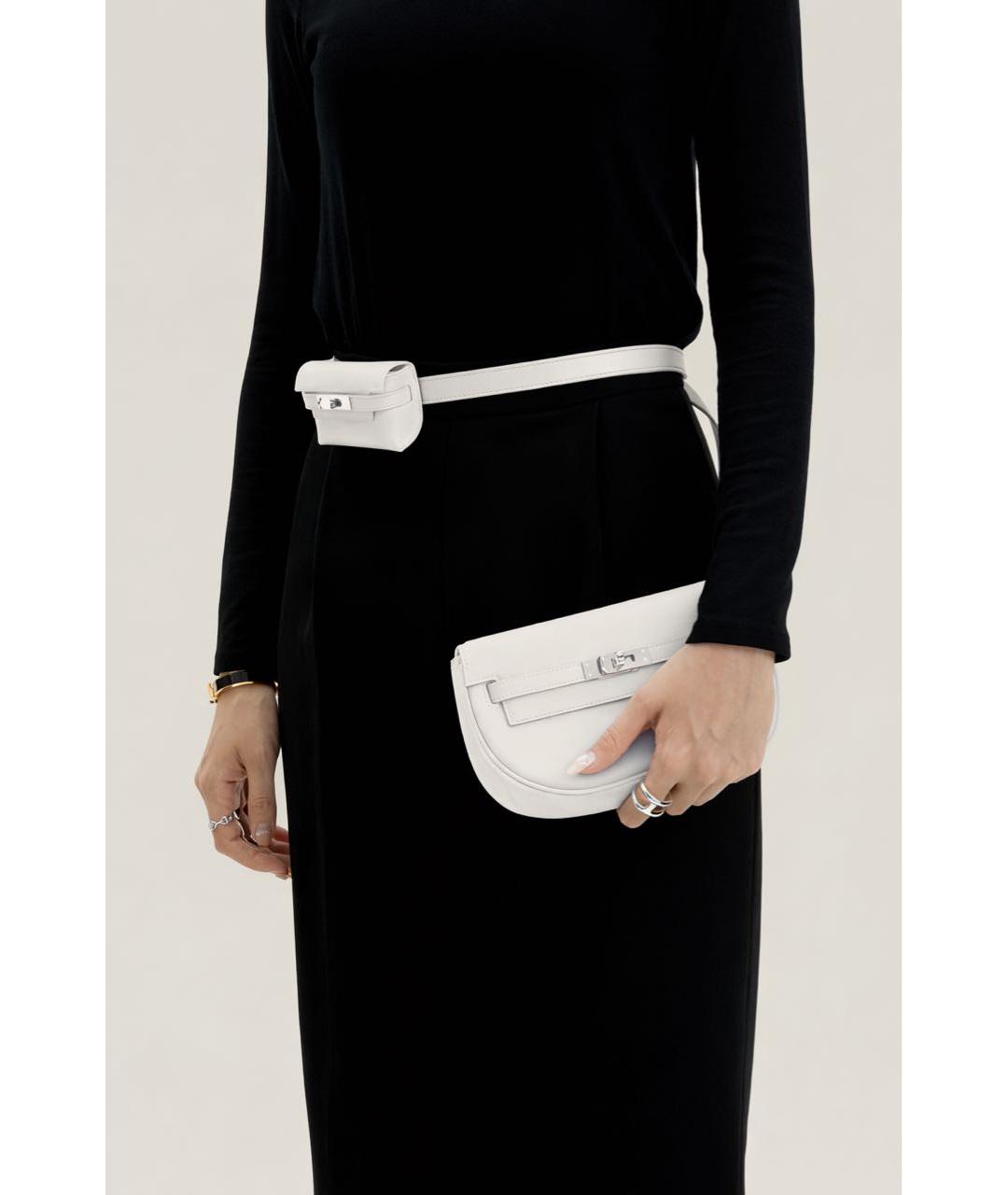 HERMES Белая кожаная сумка через плечо, фото 6