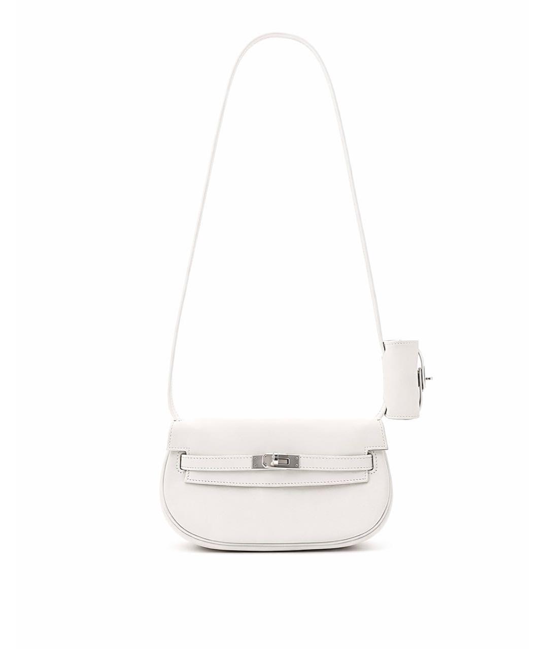 HERMES Белая кожаная сумка через плечо, фото 8