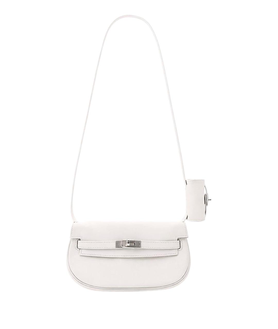 HERMES Белая кожаная сумка через плечо, фото 1