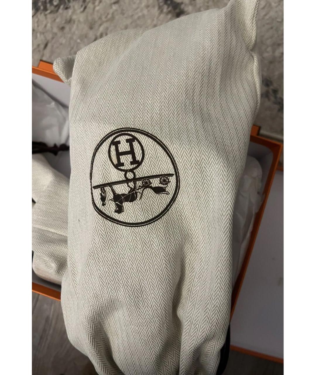 HERMES Коричневые кожаные шлепанцы, фото 5