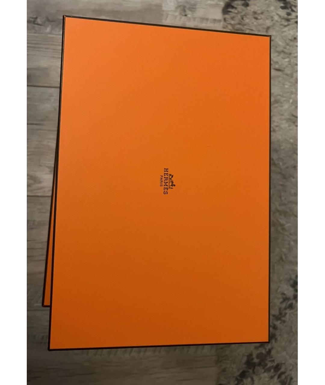 HERMES Коричневые кожаные шлепанцы, фото 6