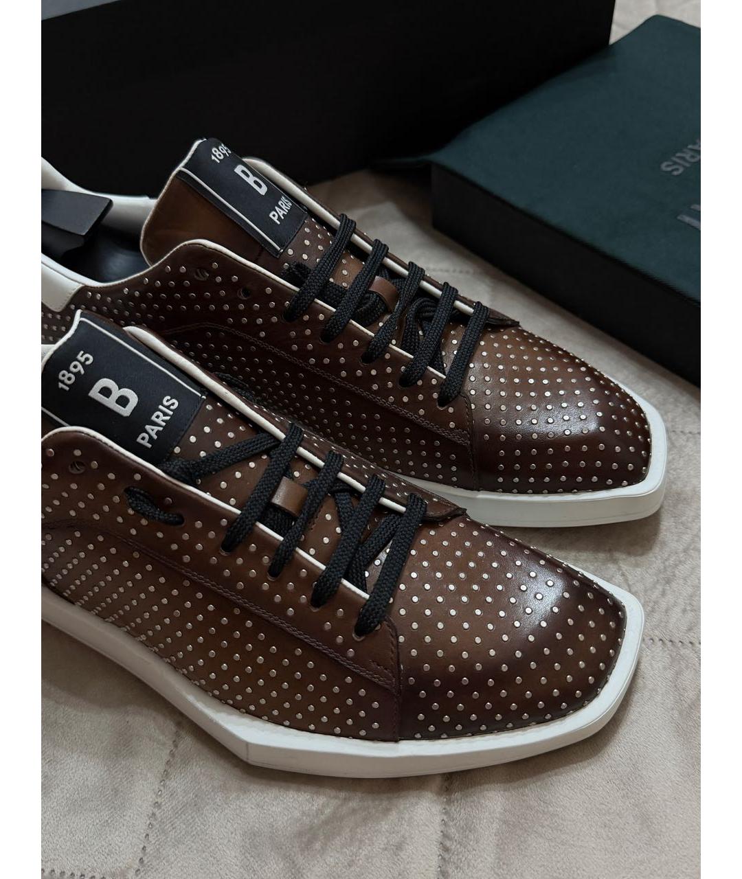 BERLUTI Коричневые кожаные низкие кроссовки / кеды, фото 7