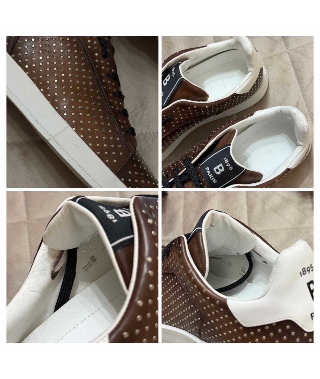 BERLUTI Коричневые кожаные низкие кроссовки / кеды, фото 8