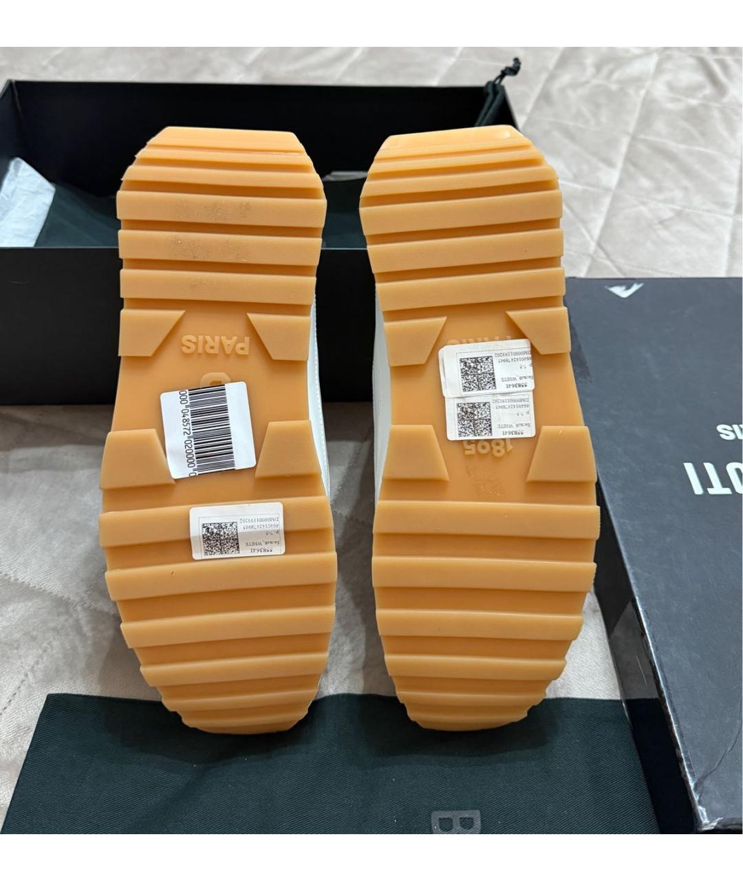 BERLUTI Белые кожаные низкие кроссовки / кеды, фото 8