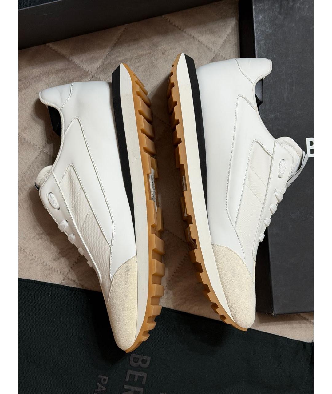 BERLUTI Белые кожаные низкие кроссовки / кеды, фото 5