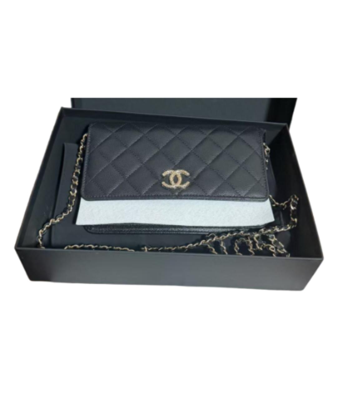 CHANEL Черная кожаная сумка через плечо, фото 7