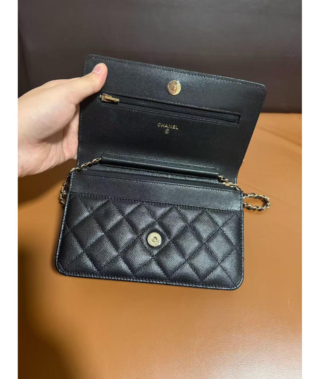 CHANEL Черная кожаная сумка через плечо, фото 6