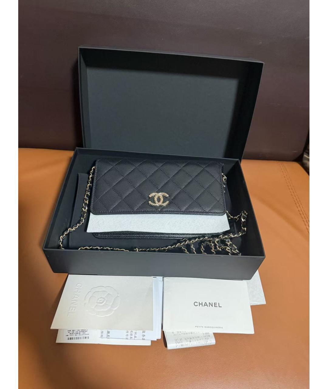 CHANEL Черная кожаная сумка через плечо, фото 2