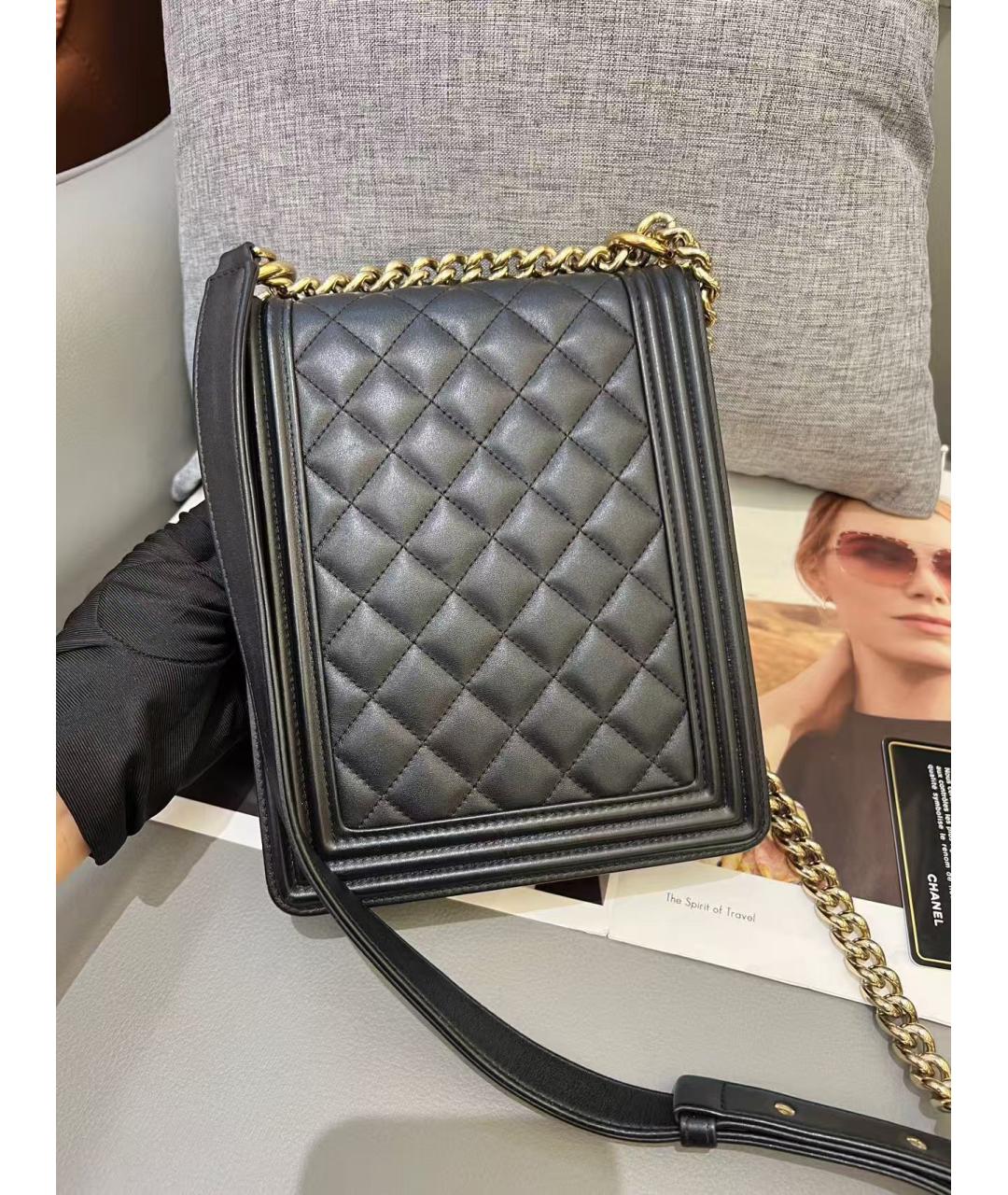 CHANEL Черная кожаная сумка через плечо, фото 3